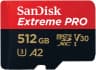 SanDisk Extreme PRO 512 Go microSDXC, Carte micro sd + adaptateur SD (Pour smartphone, caméra d'action ou droner, jusqu'à 200 Mo/s) RescuePRO Deluxe UHS-I, Class 10, U3