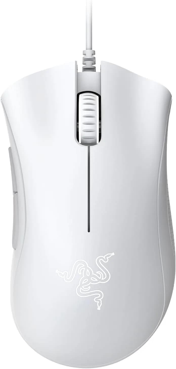 Razer DeathAdder Essential (2021) - Souris Gaming Filaire avec Capteur Optique de 6400 DPI (Design Ergonomique, 5 Boutons Programmables, Jusqu'à 10M de Clics) Blanc