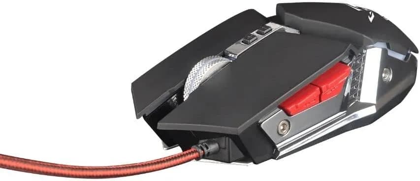 WE Souris Gamer métallique Max 6400DPI avec Rétro-éclairage 6 Couleurs, 7 config DPI, Toucher Doux, 8 Boutons