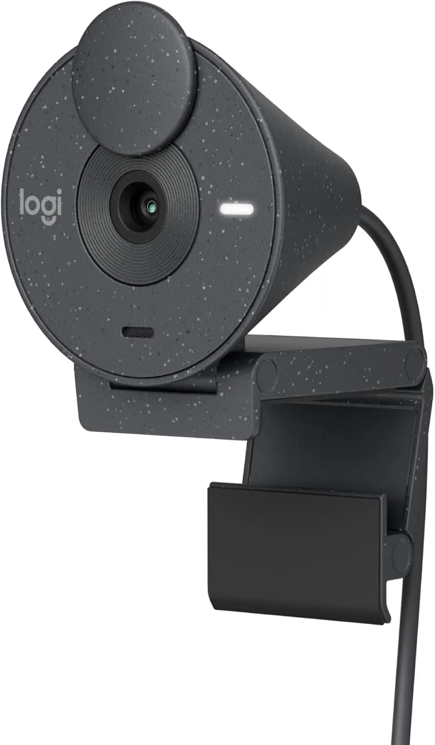 Logitech Brio 300 Webcam Full HD avec confidentialité | Mic Riduzione Rumore, USB-C, Certificata Zoom, Microsoft Teams, Google Meet, Correzione Automatica Luce - Grafite