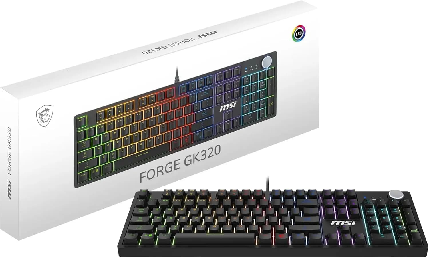 Clavier Gamer mécanique (Red Switch) MSI Forge GK320 RGB (Noir)