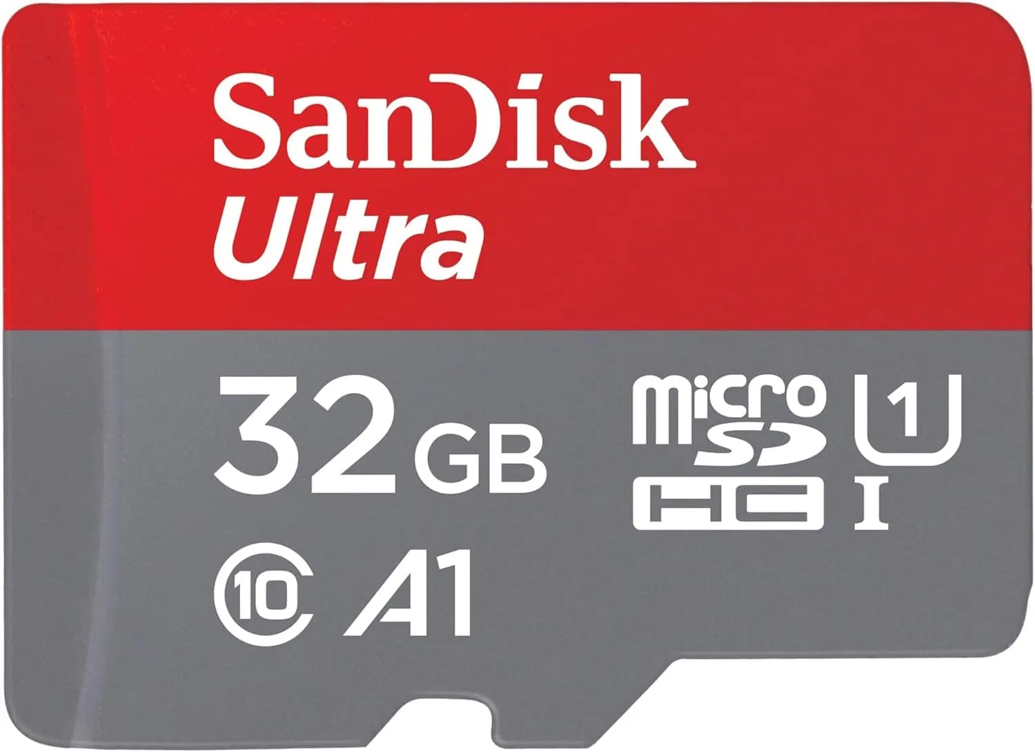 SanDisk Ultra 32 GB microSDHC Memory Card + SD Adapter with A1 App Performance Up to 120 MB/s, Class 10, U1, SDSQUA4-032G-GN6MA , Red/Grey
