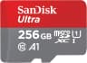 SanDisk Ultra microSDXC + adaptateur SD 256 Go (Pour Android Smartphone et Tablette, Video Full HDD, jusqu'à 150 Mo/s, UHS-I, La performance A1, V10,Class 10, U1)