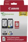 Canon PG-575+CL-576 Noir(e) / Plusieurs couleurs / Blanc Value Pack + 10x15 cm Fotopapier 50 Blatt
