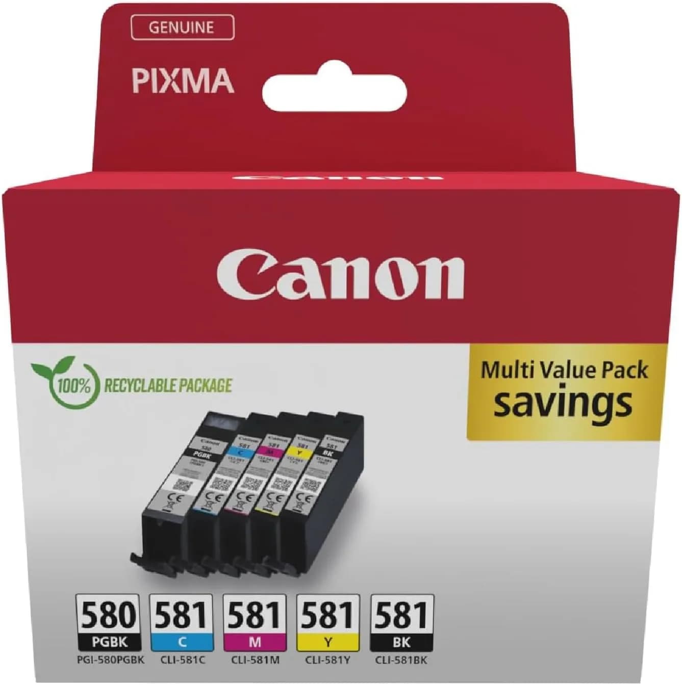 CANON Pack 5 Encres PGI-580BK-CLI-581C,M,J,BK