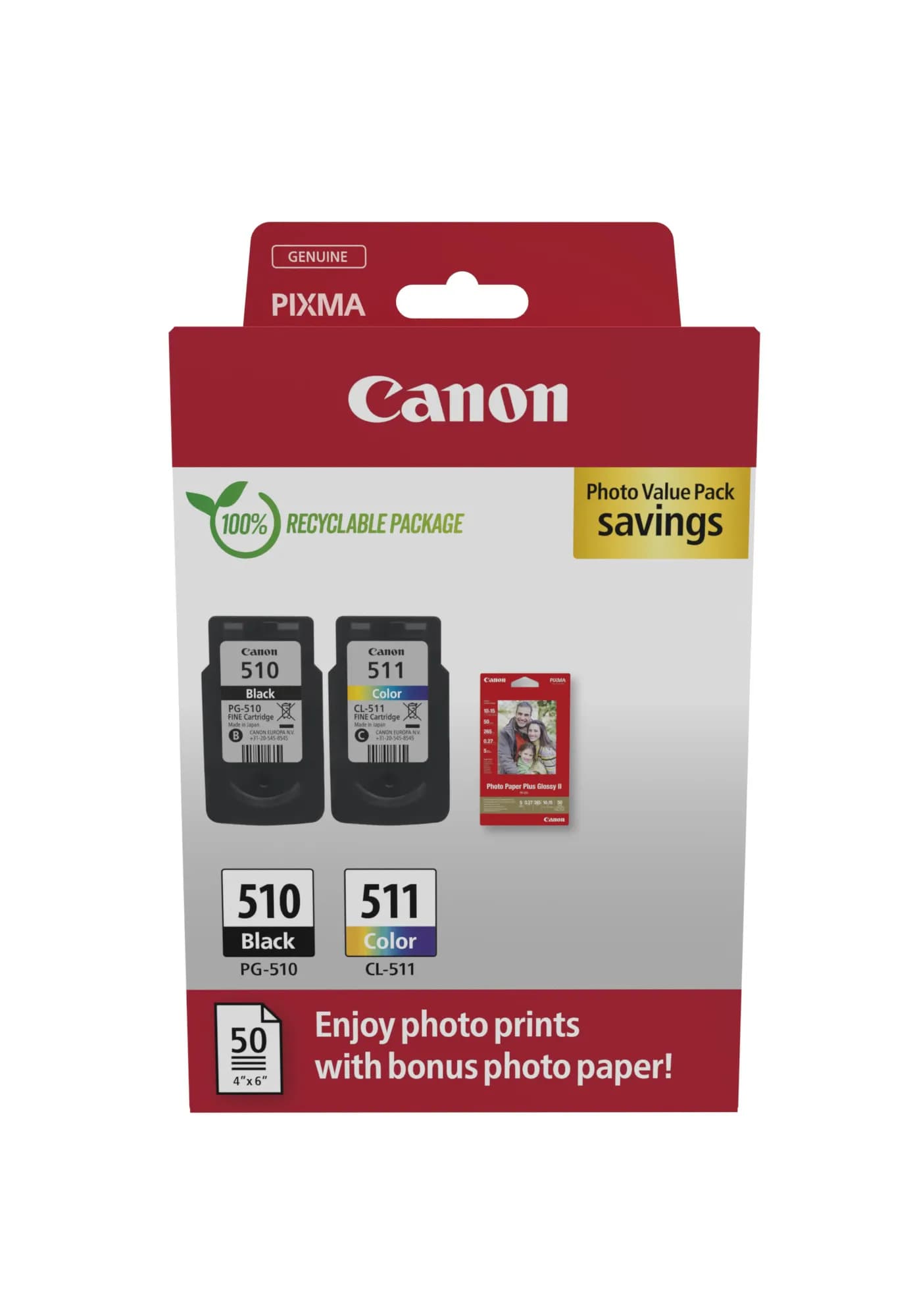Canon PG510/CL511 - Pack cartouches d'encre originales