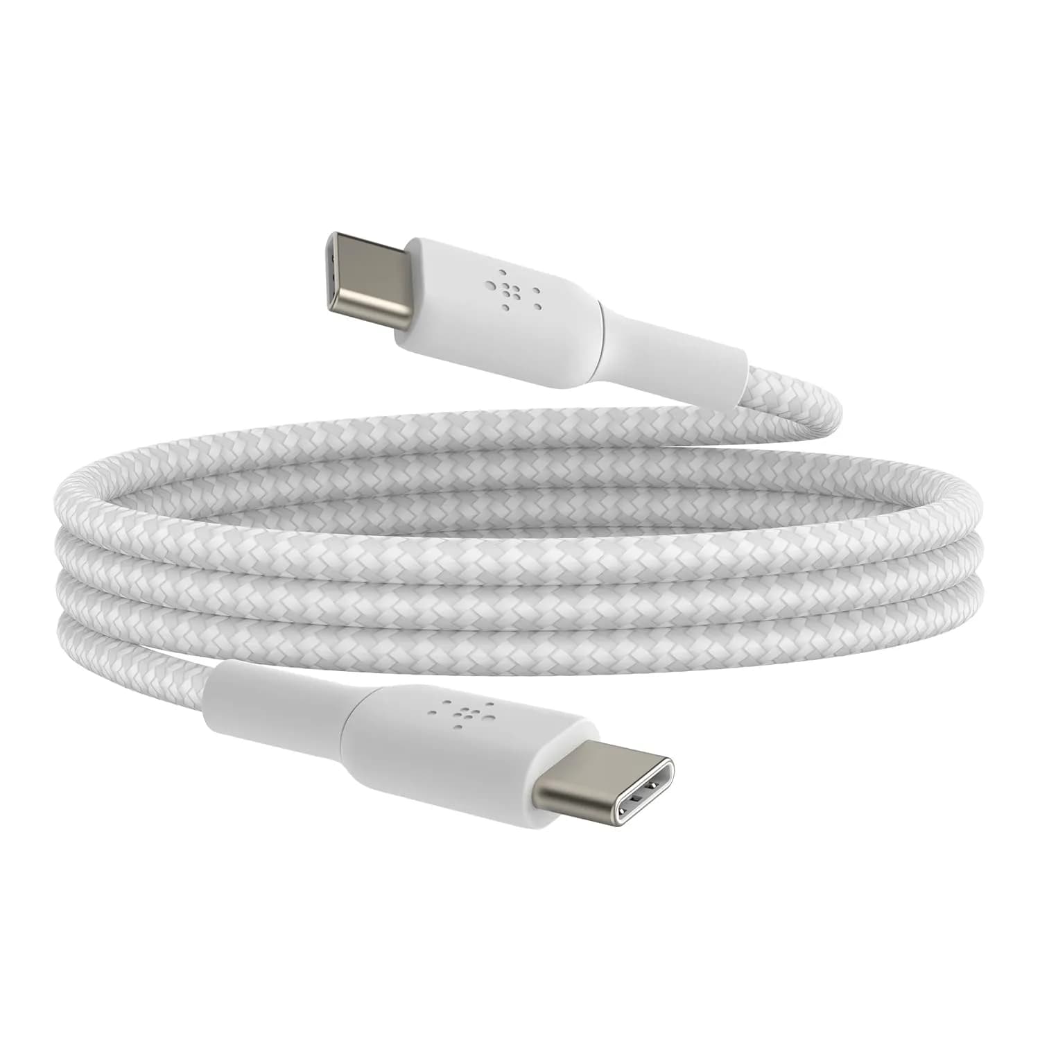 Belkin CAB004bt1MWH Câble USB-C vers USB-C à Gaine Tressée (Câble Boost Charge Rapide USB-C pour Note10, S10, Pixel 4, iPad Pro, etc, 1 m, Blanc)