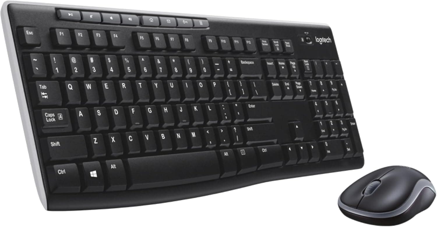 Logitech MK270 Combo Clavier Souris sans Fil pour Windows, Connexion 2.4 GHz, Souris sans Fil Compacte, 8 Touches de Raccourci/Multimédia, Batterie Longue Durée 2 Ans, PC/Portable, AZERTY Fra