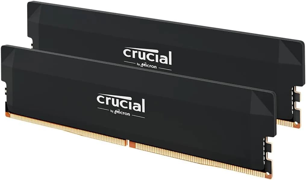 Crucial Pro RAM DDR5 32Go Kit (2x16Go) 6000MHz CL36, Overclocking Gaming, Intel XMP 3.0 / AMD Expo, PC Mémoire, Noir - CP2K16G60C36U5B