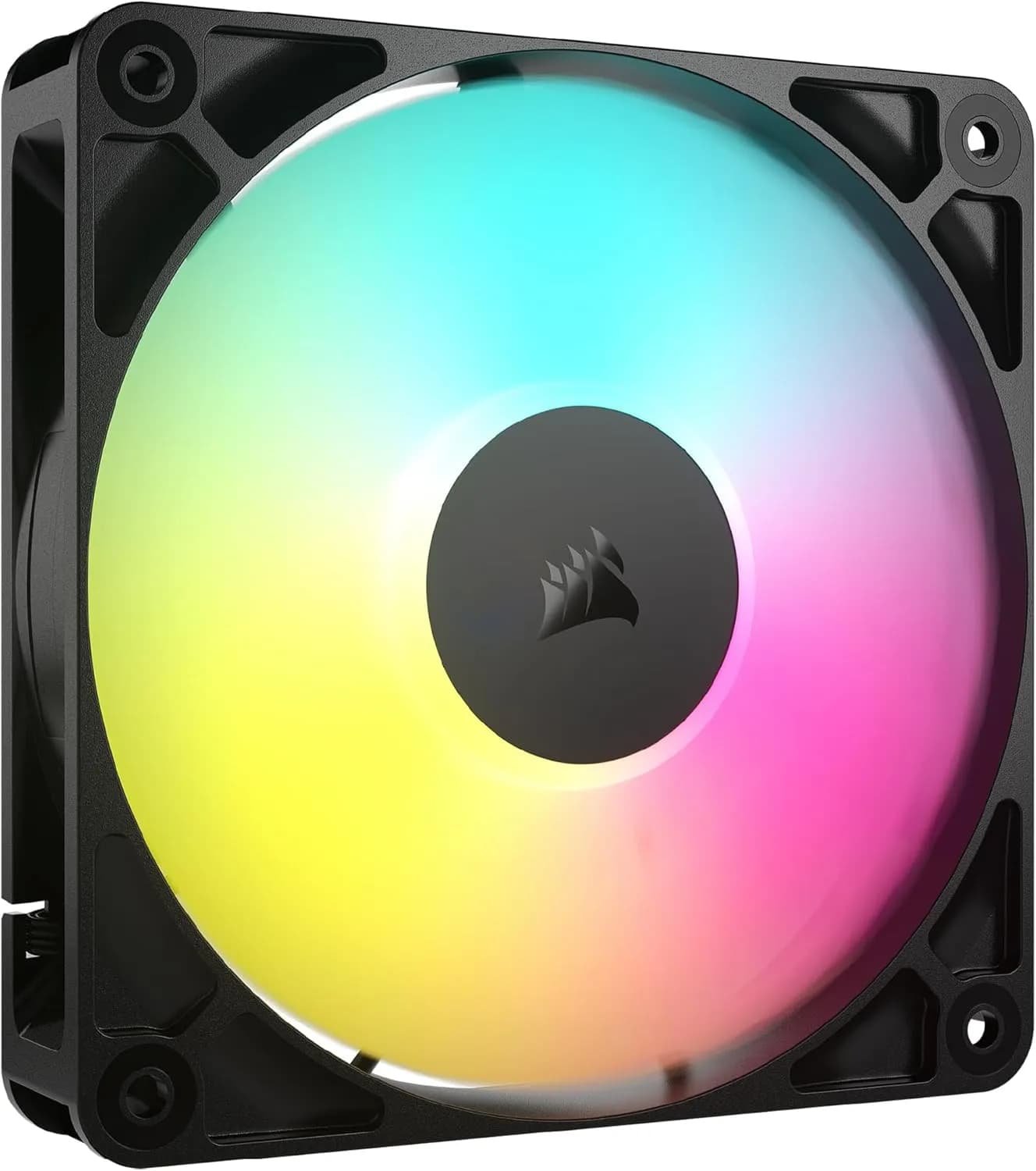 CORSAIR RS120 ARGB 120mm Ventilateur PWM – Connexion Daisy-Chain – Faible Bruit – Roulement à Dôme Magnétique – Paquet Unique – Noir