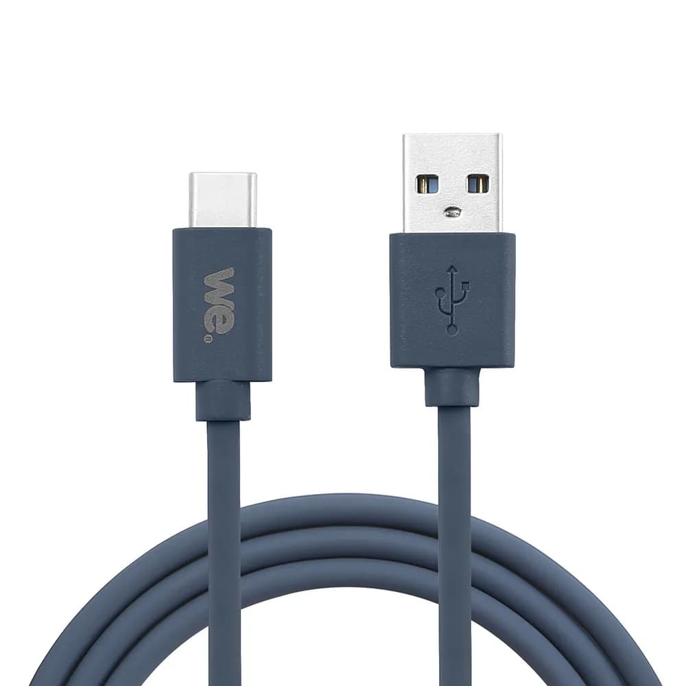 WE Câble USB vers USB-C en silicone 1 m bleu