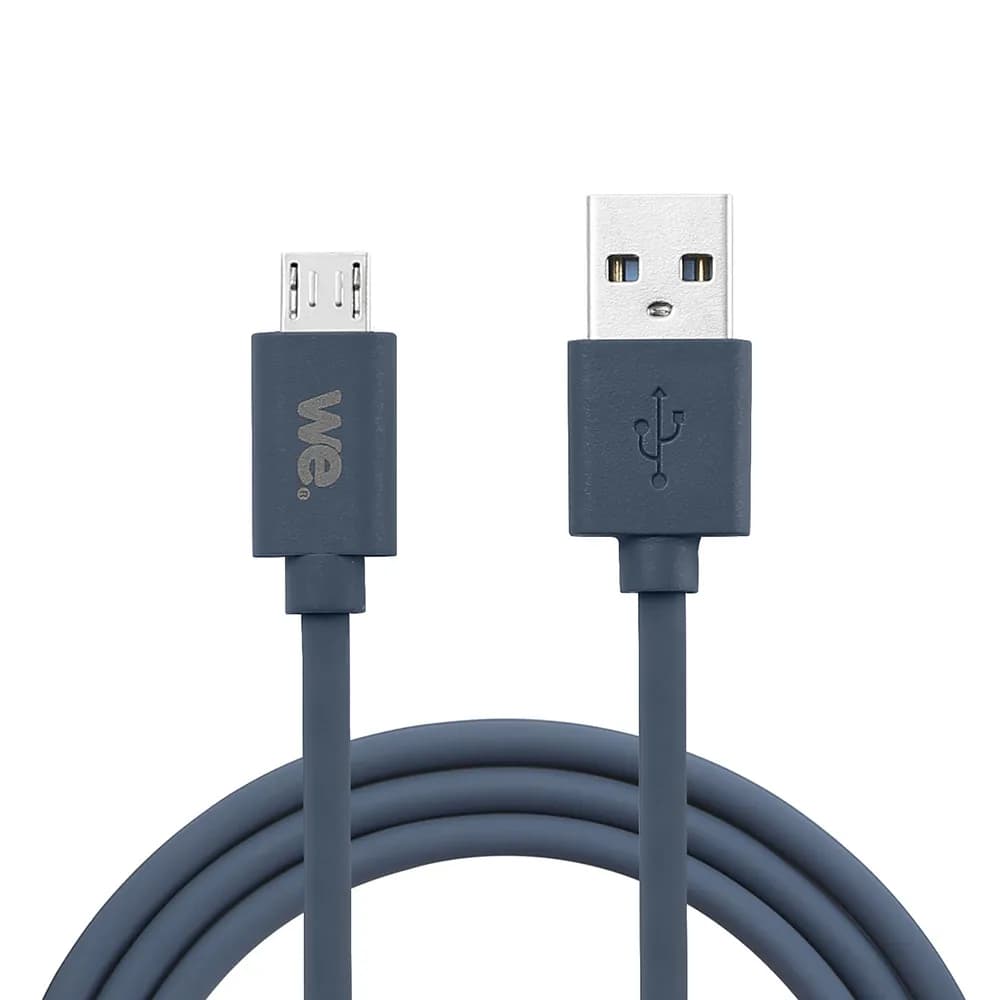 WE Câble USB vers Micro USB en silicone, 2 m, USB 2.0, bleu nuit