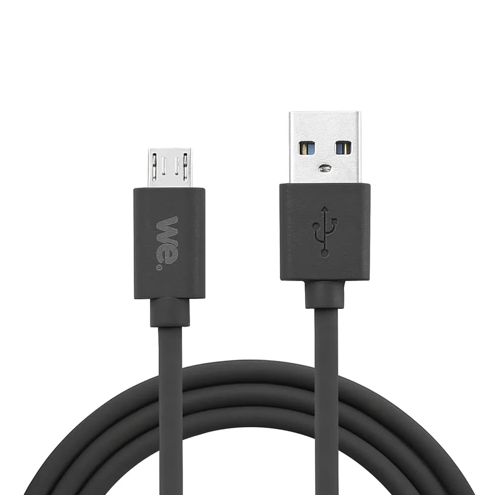 WE Câble USB vers Micro USB en silicone 2 m USB 2.0 noir