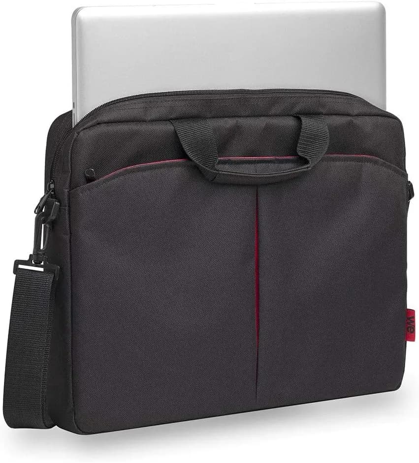 WE Sacoche pour Ordinateur Portable 17 Pouces Sac à Bandoulière Unisexe Homme Femme Confortable Mallette Multi-Compartiment avec Poche Extérieur – Noir et Bleu