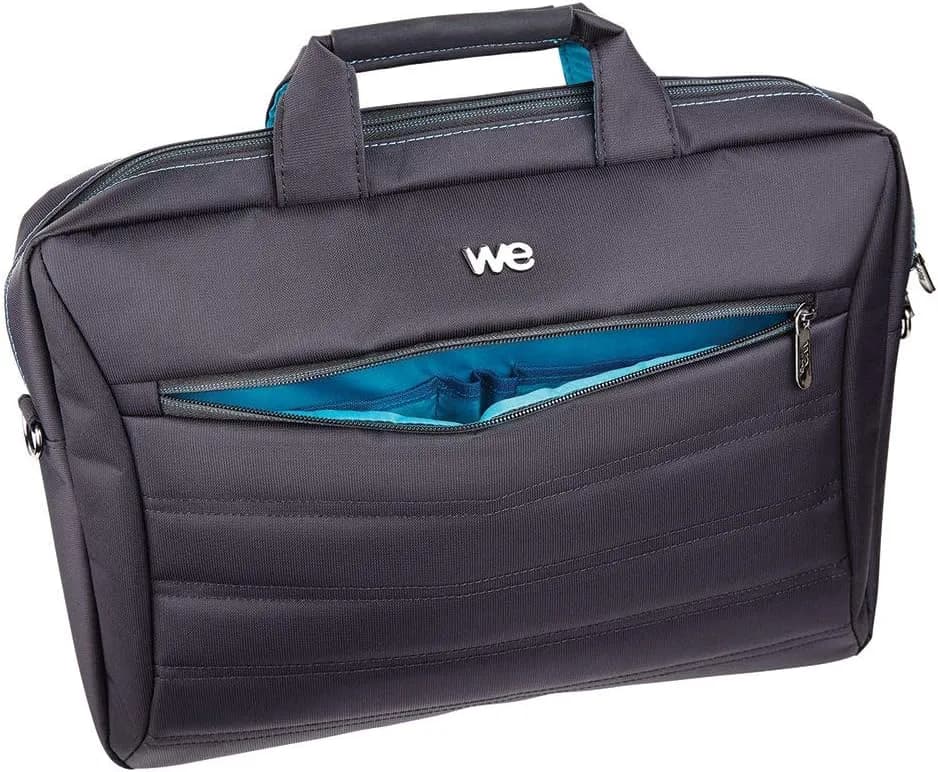 WE Sacoche pour Ordinateur Portable 15.6 Pouces Sac à Bandoulière Unisexe Homme Femme Confortable Mallette Multi-Compartiment avec Poche Extérieur – Noire