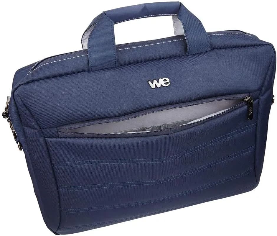 WE Sacoche pour Ordinateur Portable 17.3 Pouces Sac à Bandoulière Unisexe Homme Femme Confortable Mallette Multi-Compartiment avec Poche Extérieur – Bleu