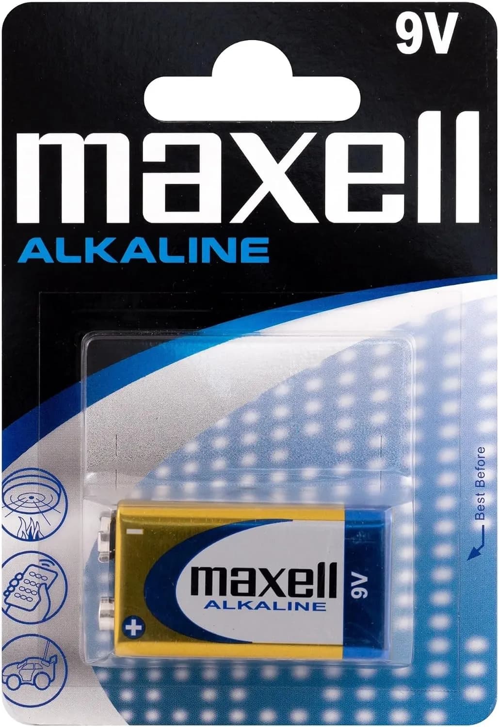 Maxell 6LR61-MN1604 - Pile Alcaline - 9V x 1 - Long Lasting Power