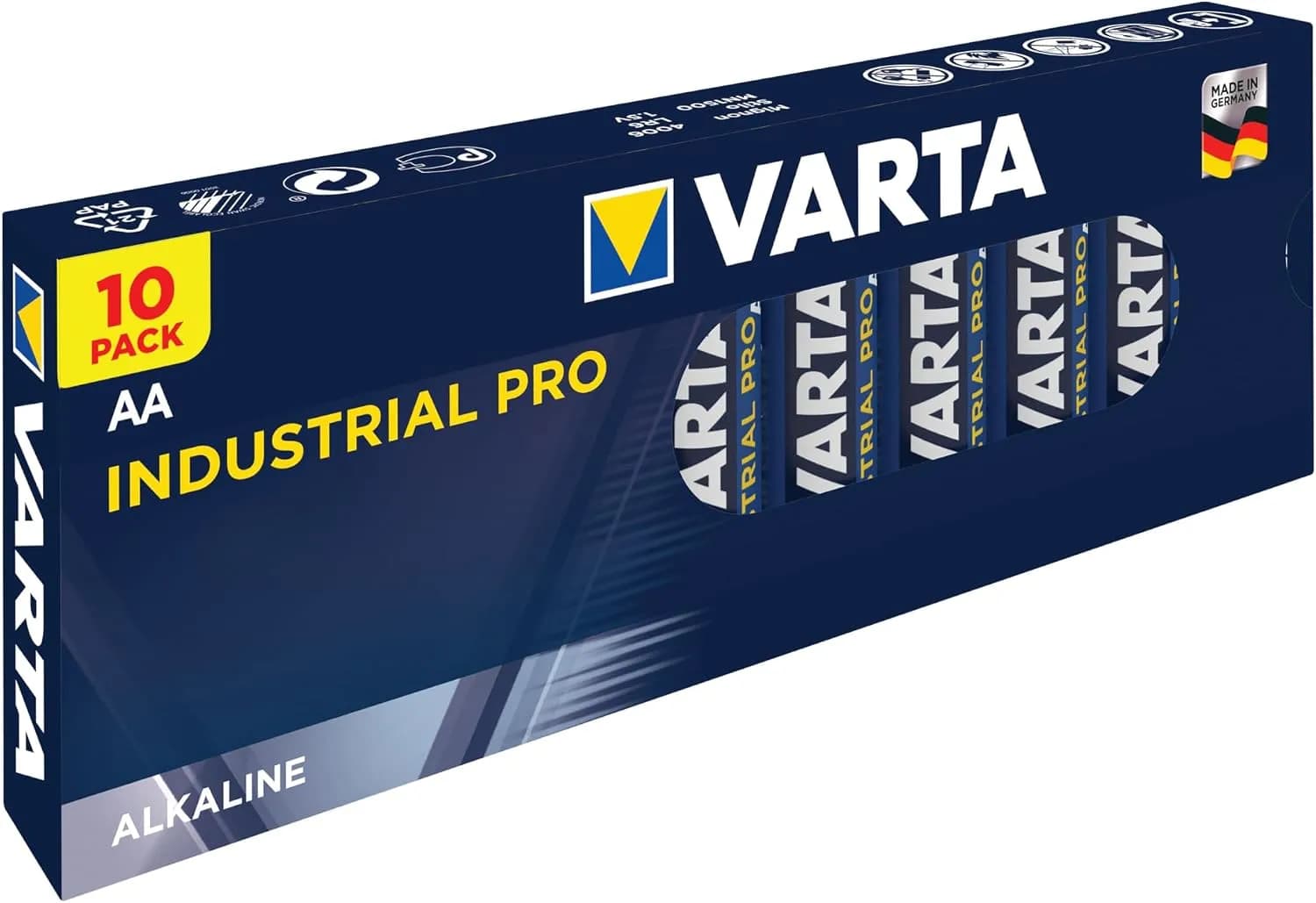 Varta Lot de 10 piles alcalines industrielles Mignon - AA