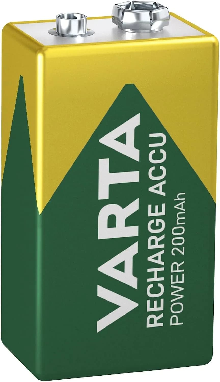 VARTA Piles rechargeables Pile Bloc 9V, lot de 1, Recharge Accu Power, 200 mAh, sans effet mémoire, préchargée, prête à l'emploi
