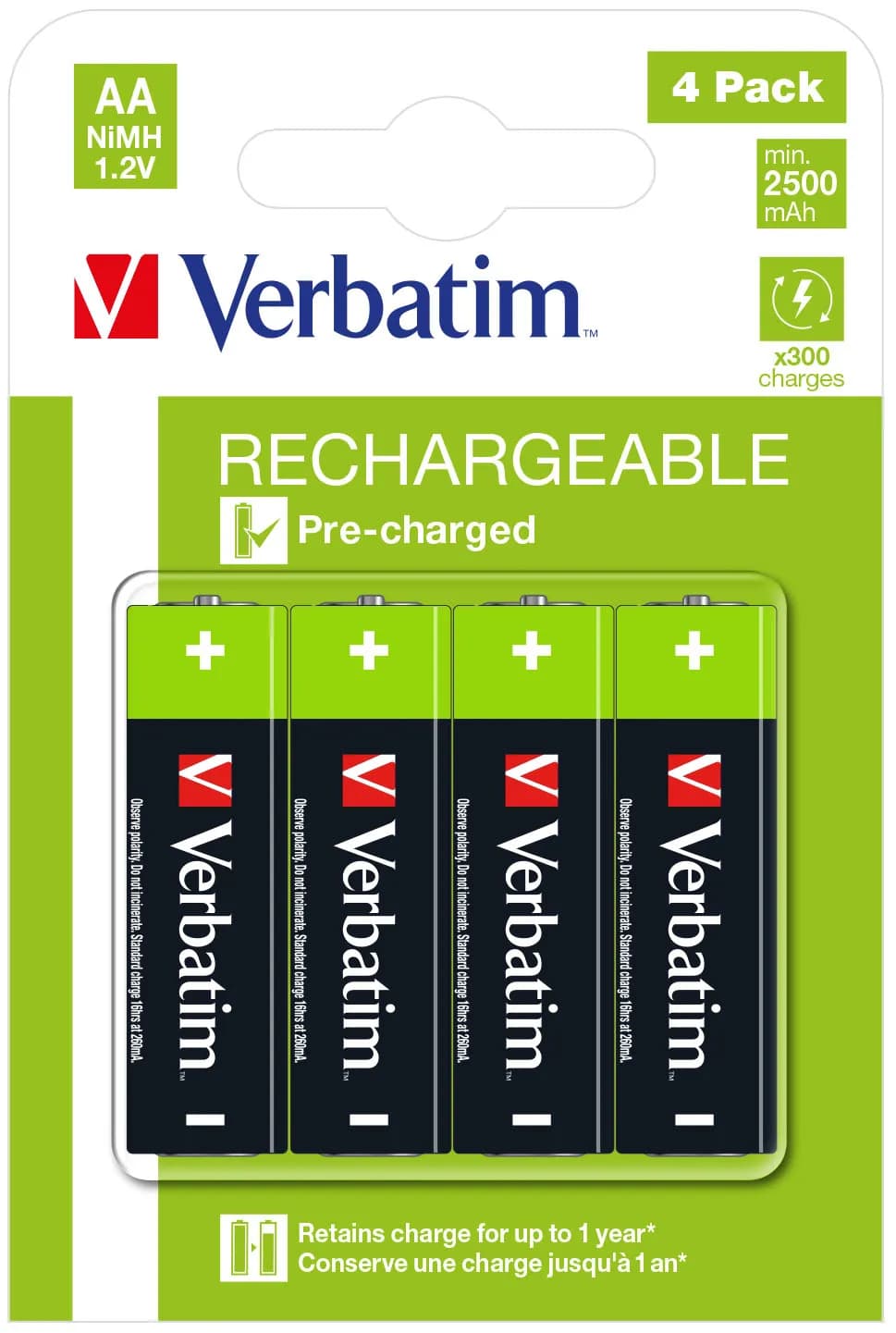 Verbatim 49517 pile domestique Batterie rechargeable AA Hybrides nickel-métal (NiMH)