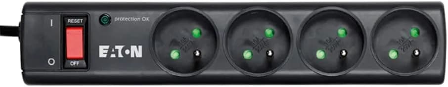 Eaton Multiprise/Parafoudre - Eaton Protection Strip 4 FR - 4 Prises FR - Noir (PS4F)