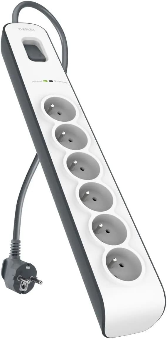 Belkin Parafoudre 6 prises, 650 Joules, cordon 2 m Blanc