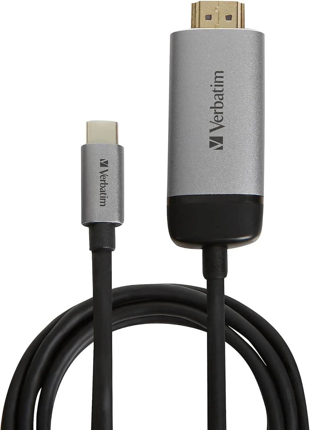 Verbatim 49144 Adaptateur USB-C vers HDMI 4K avec Câble de 1,5 m – USB 3.1/HDMI Métallique