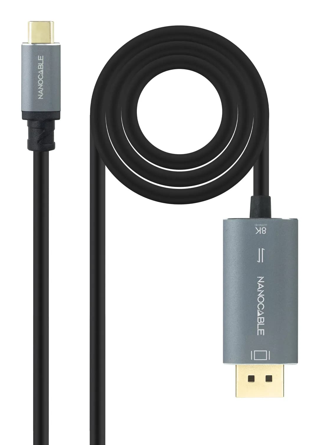 Nanocable 10.15.5022 câble vidéo et adaptateur 2 m USB Type-C DisplayPort Noir