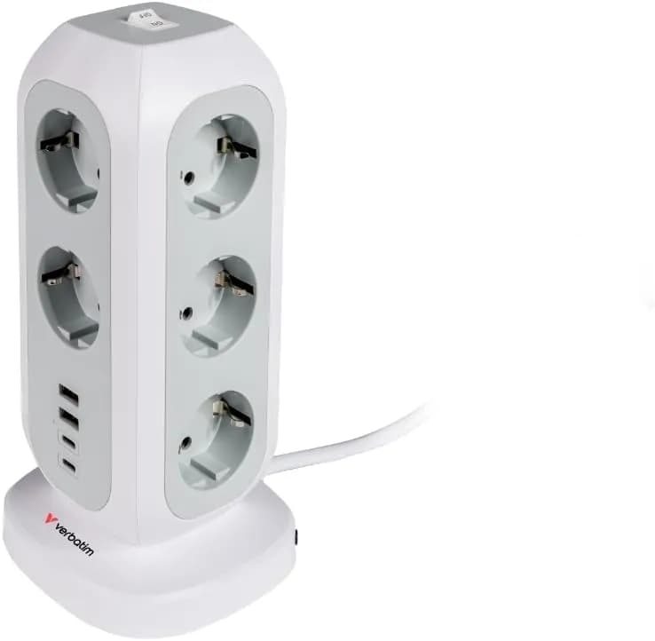 Verbatim EUPT-01 EU Power Tower 11 AC avec 2 x USB-C / 2 x USB-A