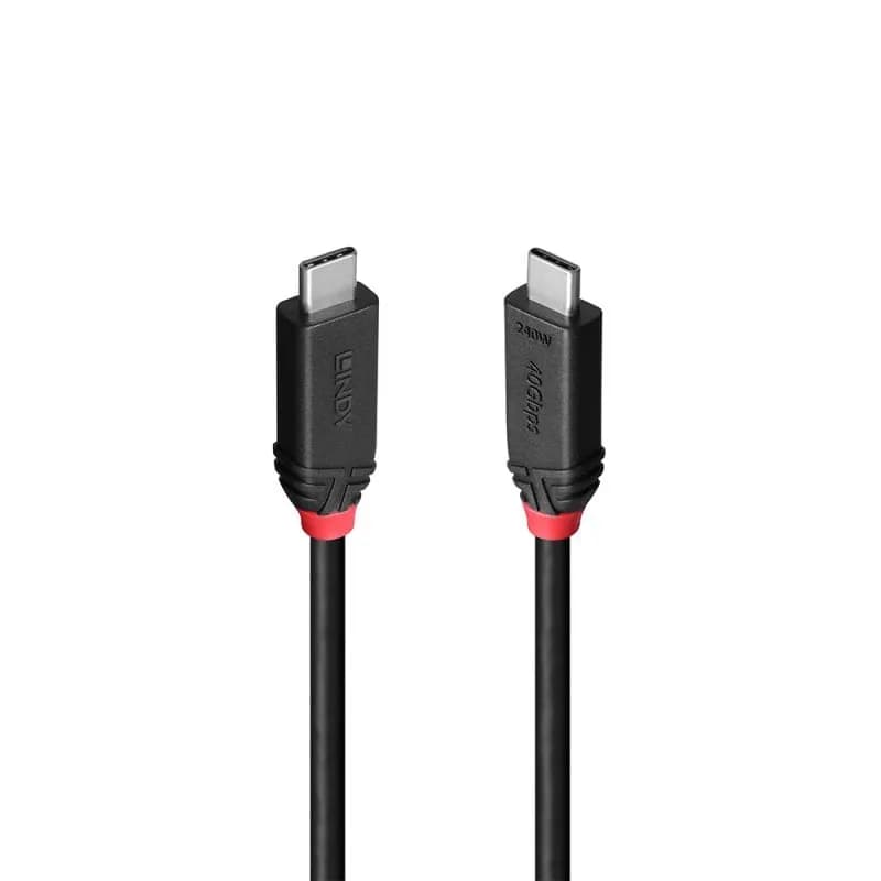 Lindy Câble USB4 Type C de 2m, 40Gbit/s, 240W PD, ligne noire