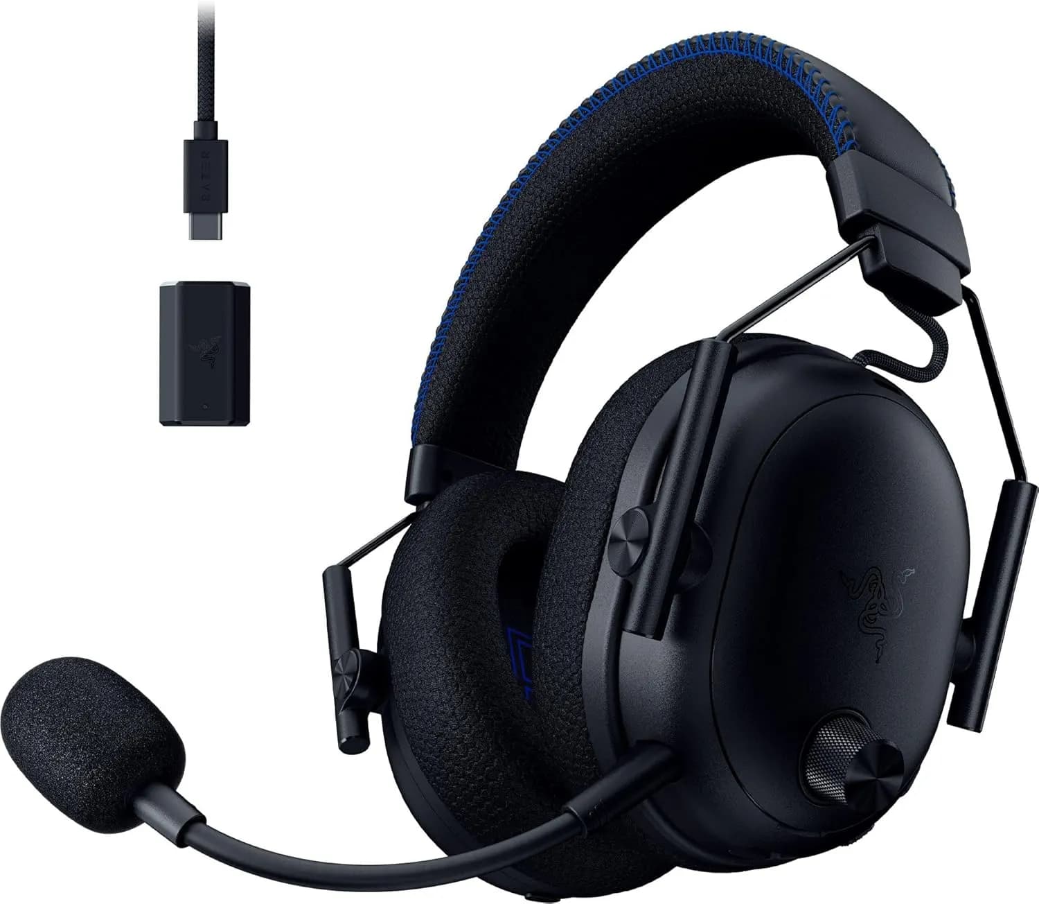Razer BlackShark V3 Pro for PlayStation - Casque Gaming sans Fil avec réduction Active du Bruit ANC - Haut-parleurs Triforce 50mm - HyperSpeed 2,4 GHz - THX Spatial Audio - PS5/PC | Noir