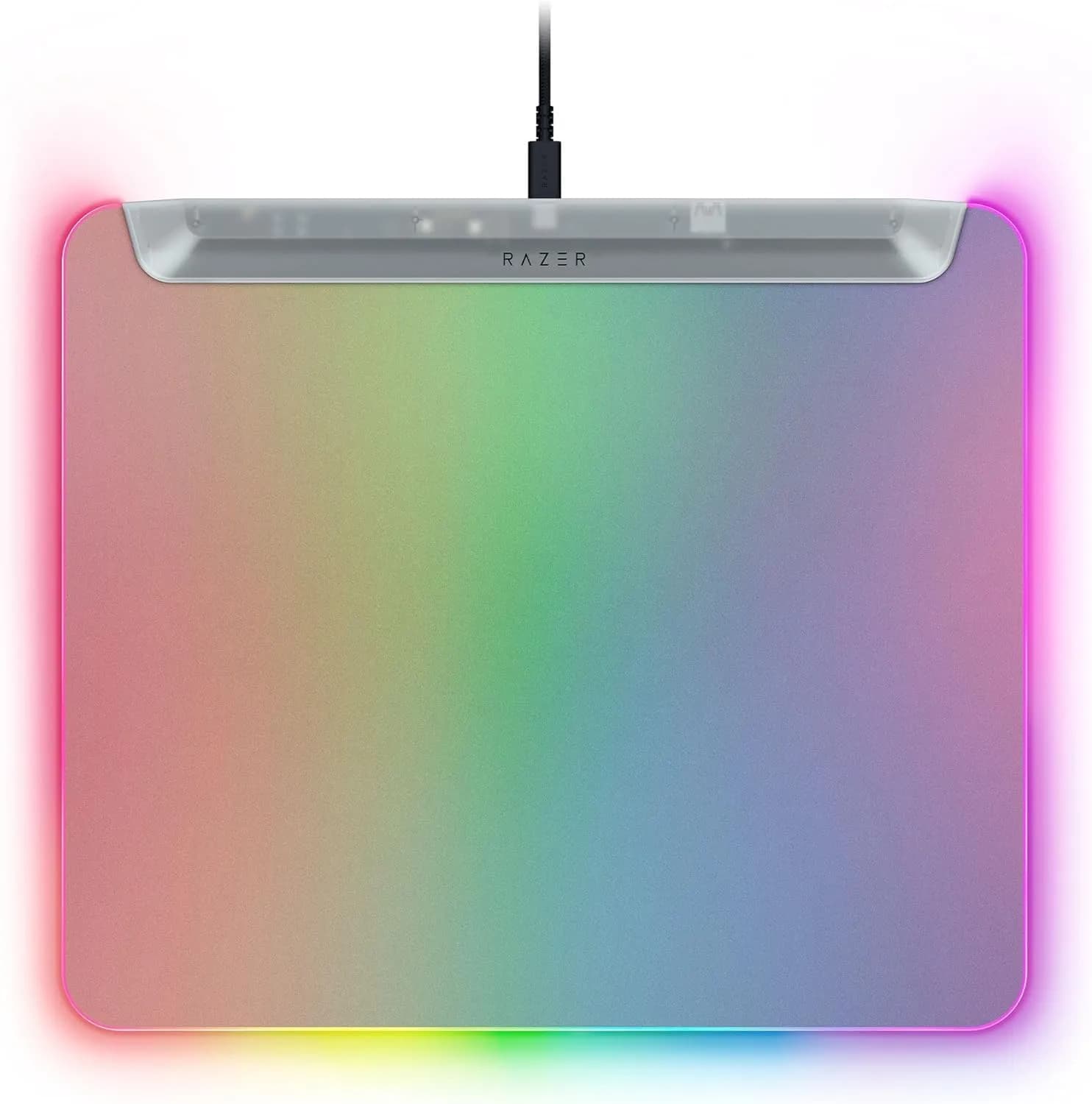 Razer Firefly V2 Pro Phantom White - Tapis de Souris Gaming entièrement rétroéclairé - Chroma RGB - Surface microtexturée - Base antidérapante - Hub USB - 360 x 278 mm | Édition Phantom White