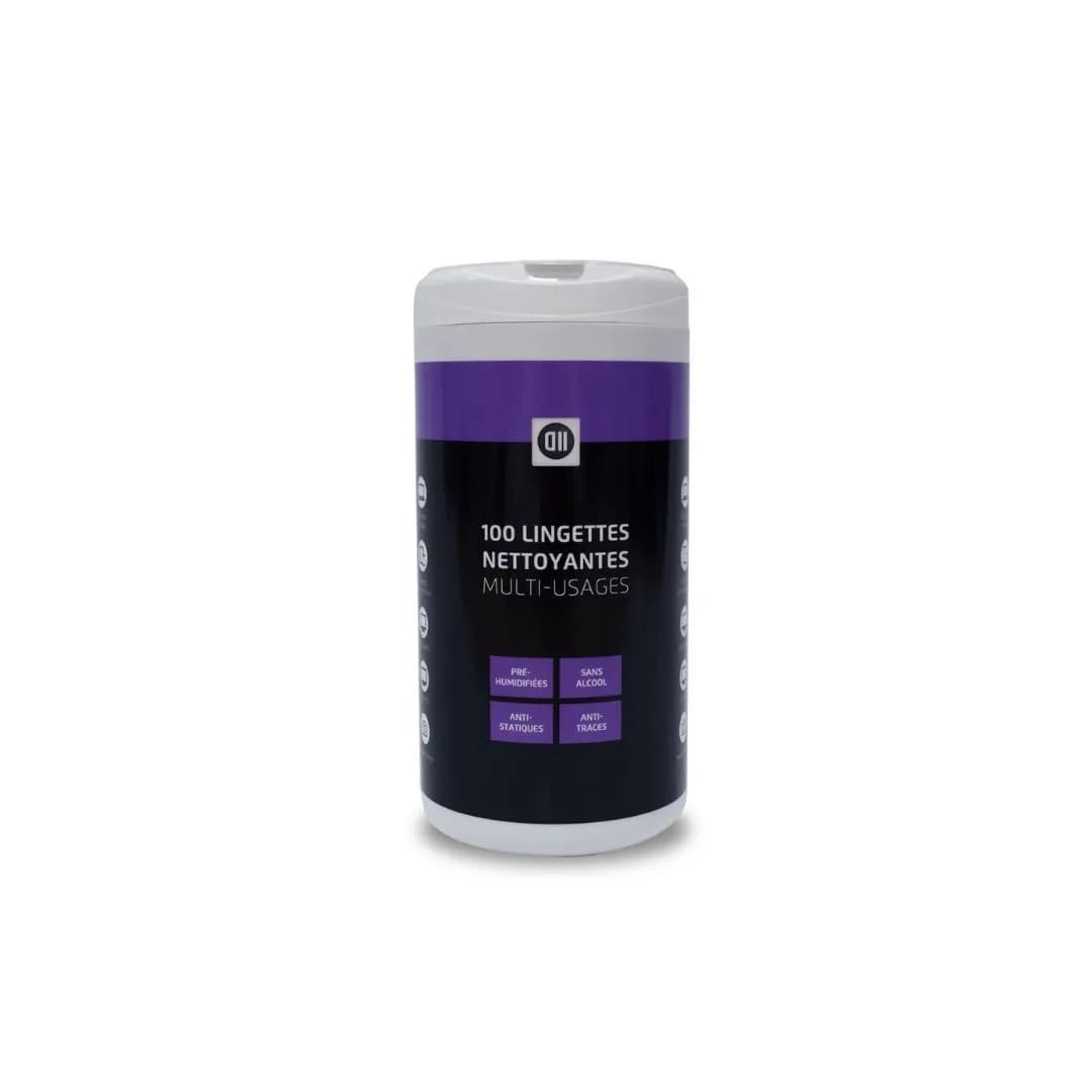 D2 Diffusion Lingettes nettoyantes pour écrans et appareils multimédias – boîte de 100