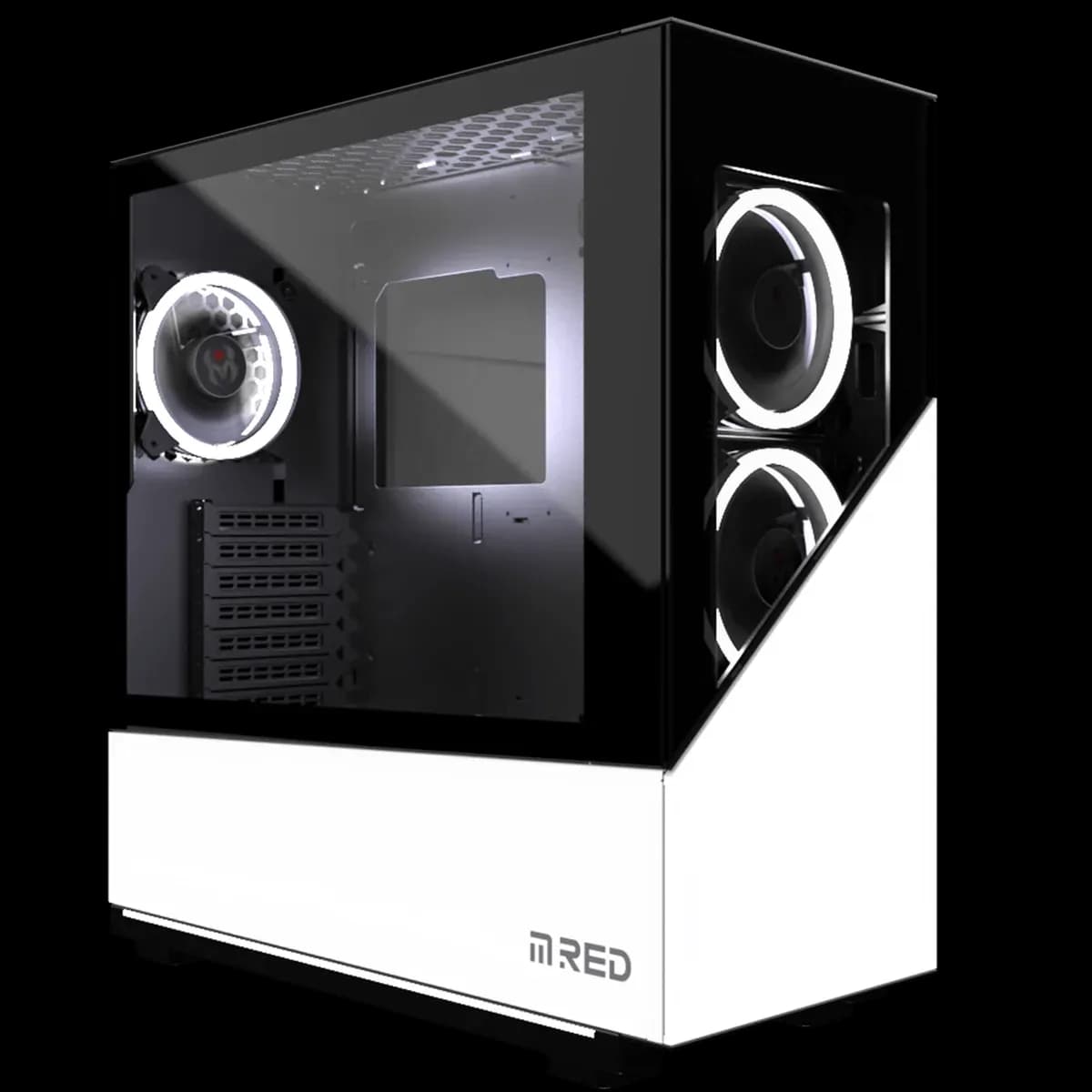 M.RED ELITE WHITE Rainbow ARGB MR-007 - Boîtier PC Moyen Tour blanc