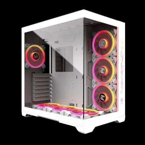 M.RED Crystal Sea Blanc MR-014 - Boîtier PC moyen tour ATX sans alimentation