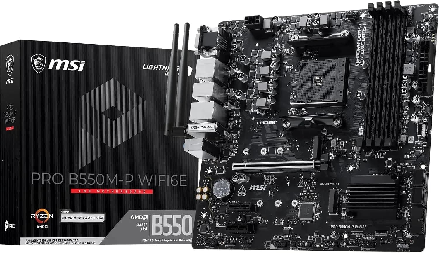 MSI PRO B550M-P WIFI6E Carte mère Micro-ATX, AM4