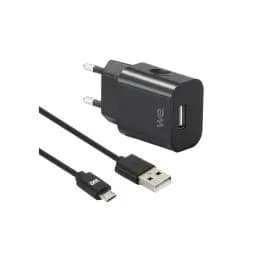 WE Bundle chargeur secteur 2,4 A 12 W avec câble micro USB 1 m noir