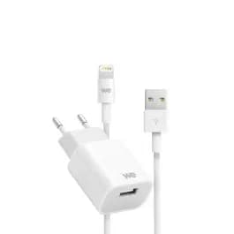 WE Bundle chargeur secteur USB-A 12 W avec câble Lightning vers USB-A 1 m blanc