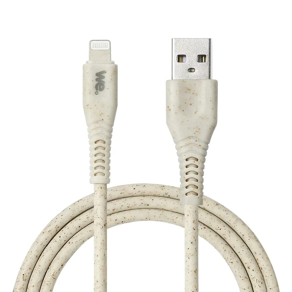 WE Câble Lightning vers USB-A biosourcé avec 30 % de matières recyclées – 2 m – WELIGHTUSB200BIO