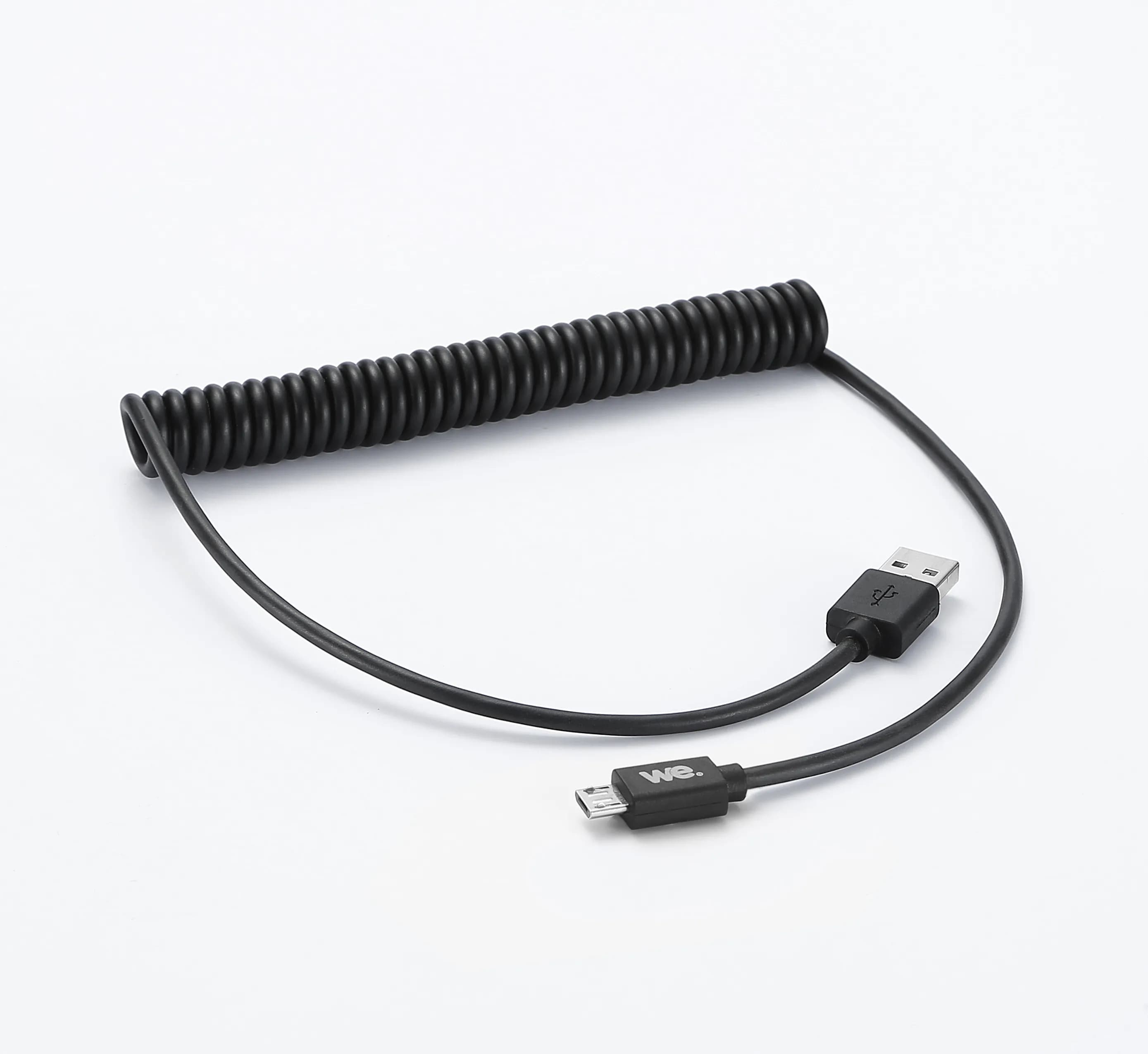 WE Câble USB vers micro-USB torsadé 2 m réversible noir