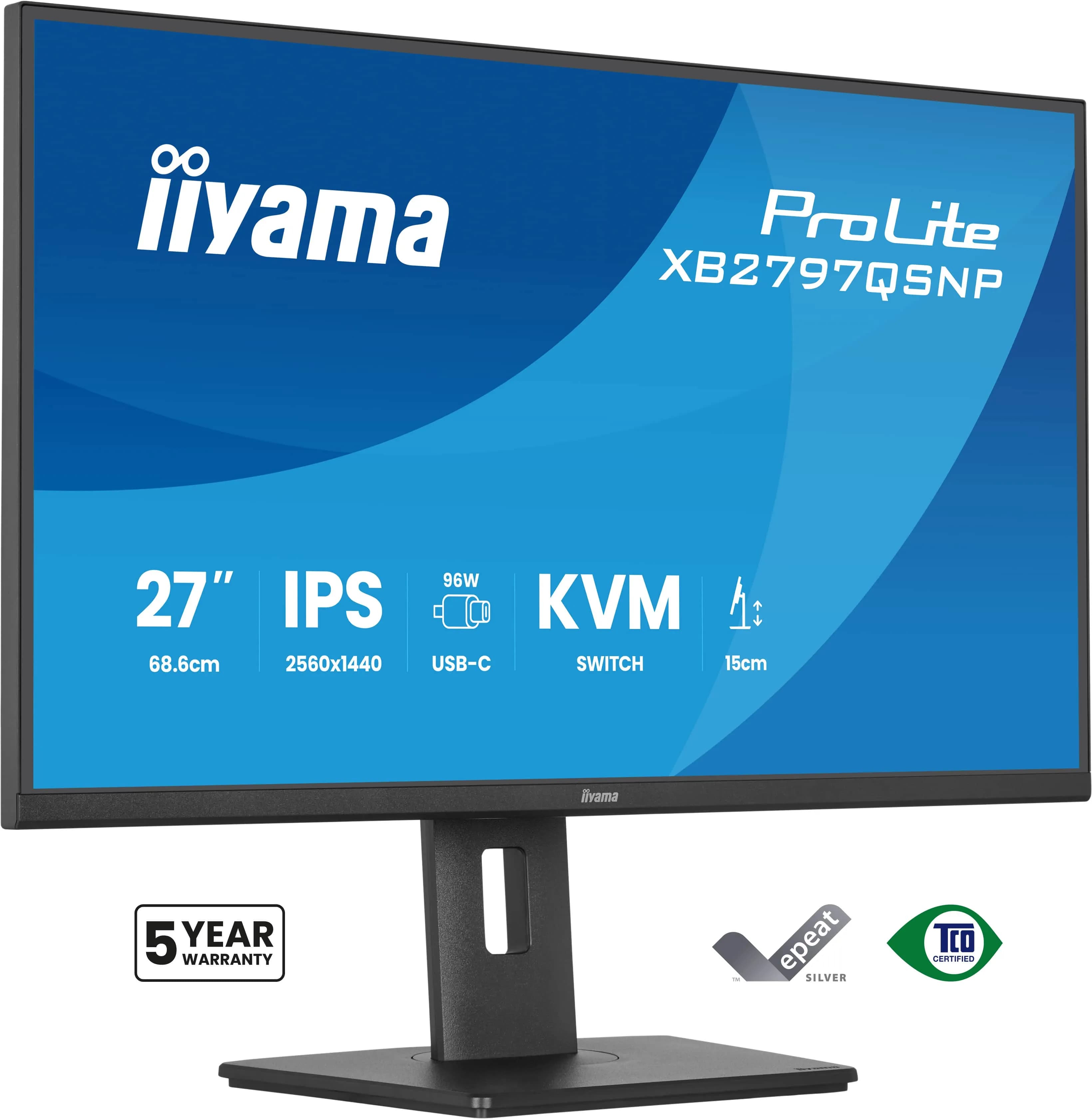 iiyama ProLite XB2797QSNP-B1 écran plat de PC 68,6 cm (27") 2560 x 1440 pixels Quad HD LCD Noir