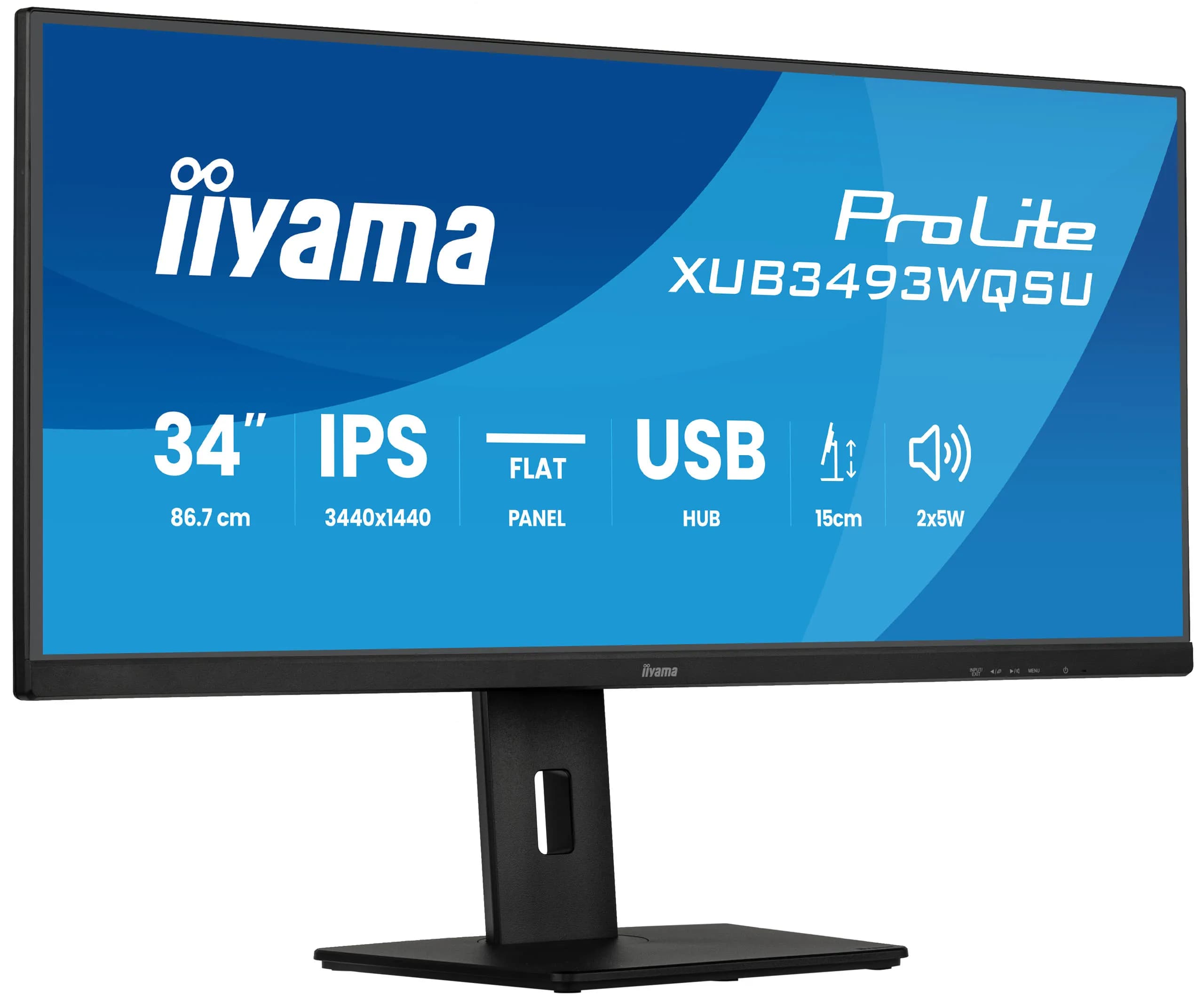 iiyama ProLite XUB3493WQSU-B6 écran plat de PC 86,4 cm (34") 3440 x 1440 pixels UltraWide Quad HD LED Noir