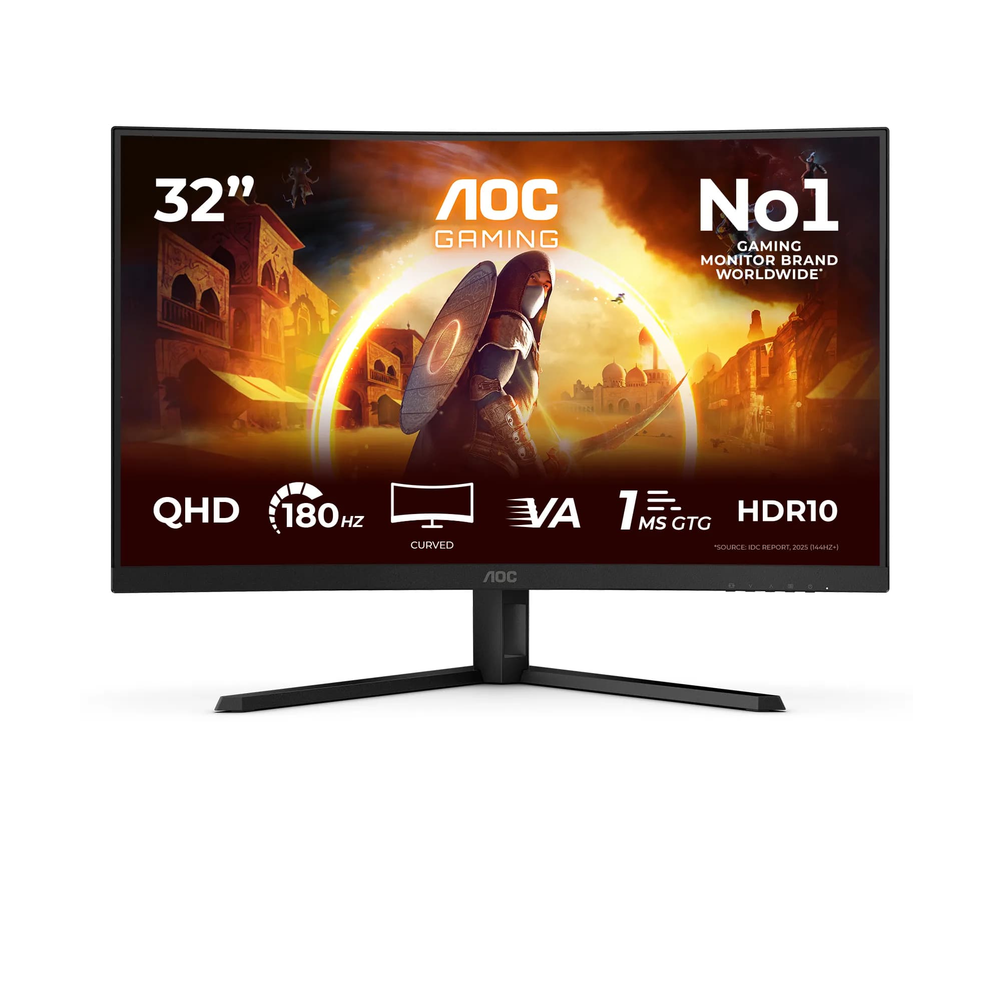 AOC G4 CQ32G4VE écran plat de PC 80 cm (31.5") 2560 x 1440 pixels Quad HD LCD Noir, Gris