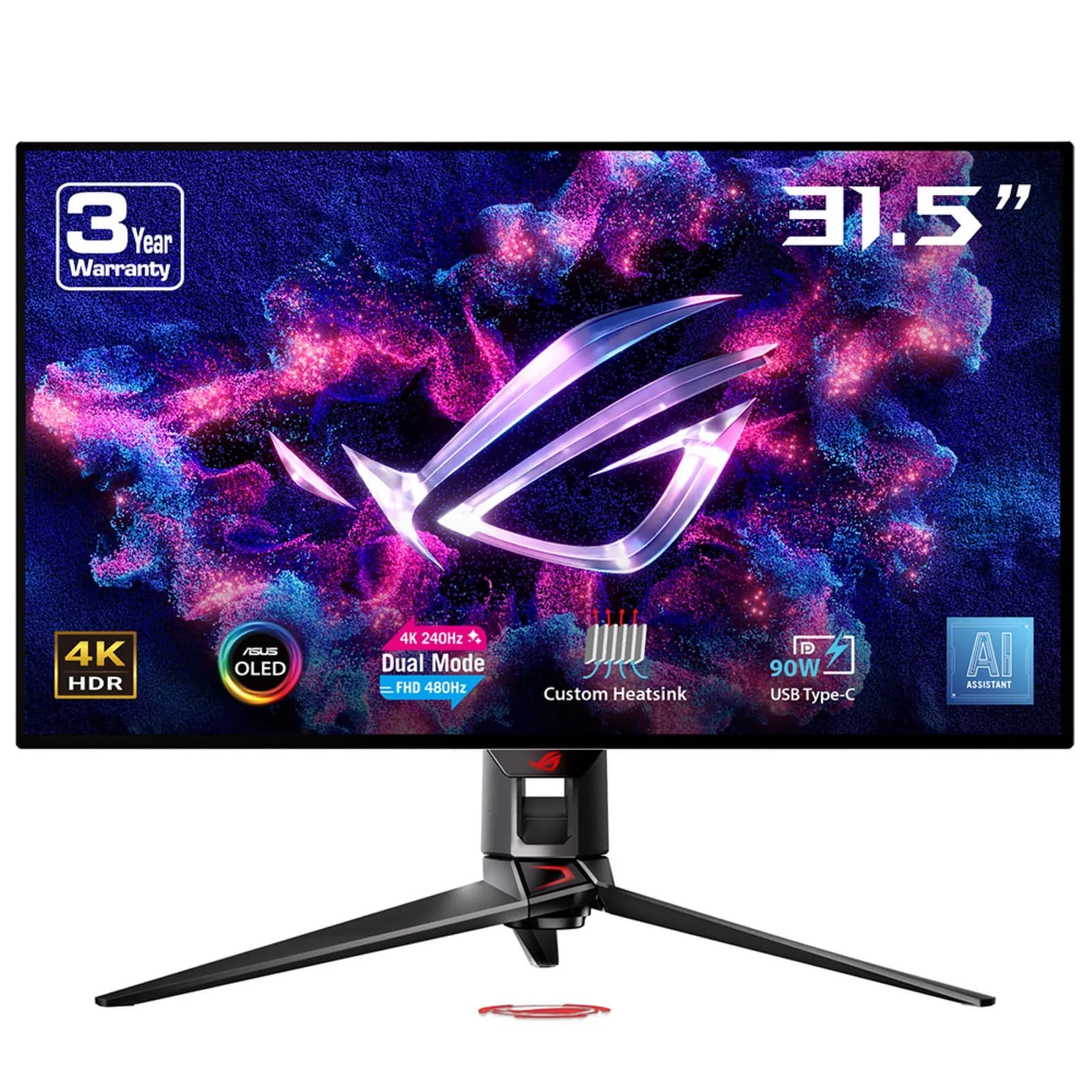 ASUS ROG Swift PG32UCDP écran plat de PC 80 cm (31.5") 3840 x 2160 pixels 4K Ultra HD OLED Noir