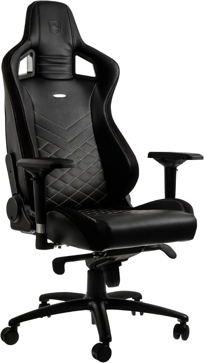 noblechairs Epic Chaise de Gaming - Chaise de Bureau - Cuir Synthétique PU - Noir/Or
