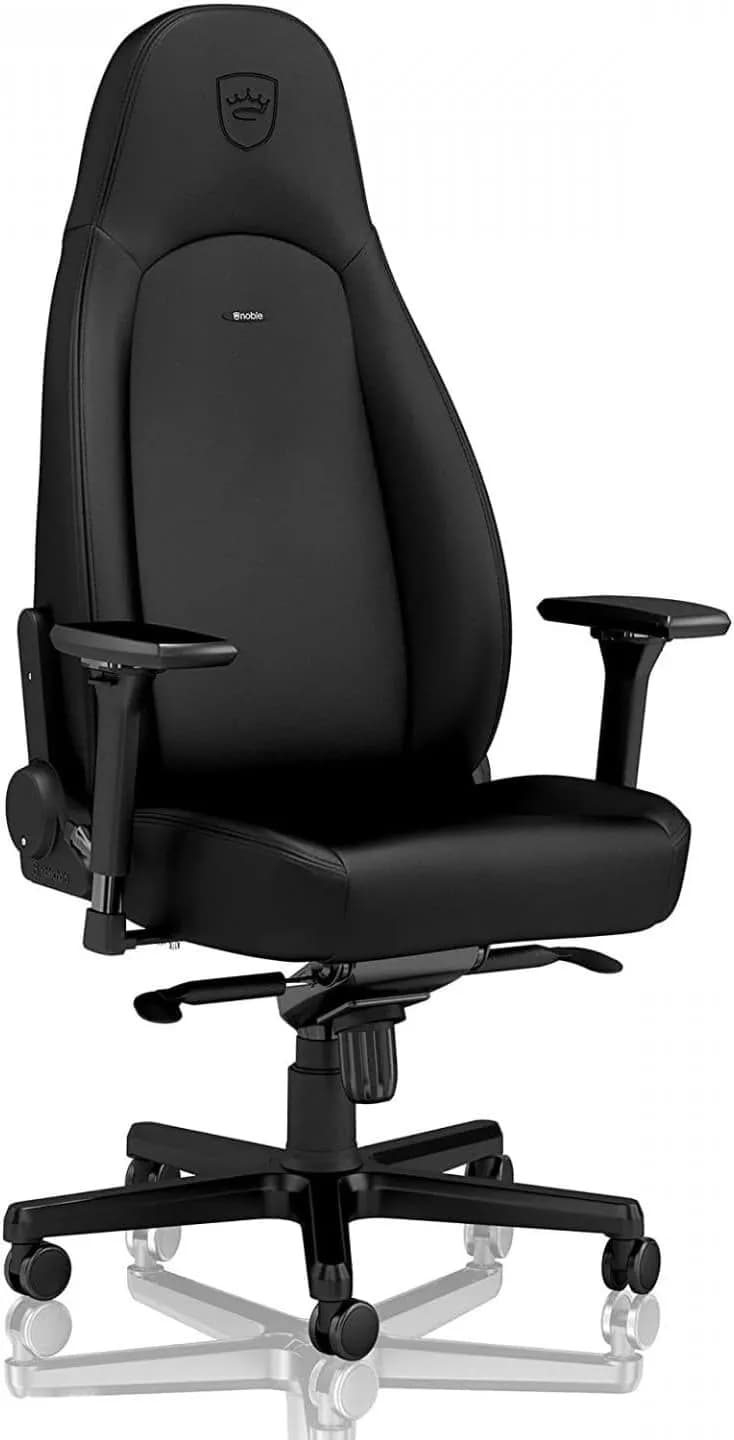 noblechairs Icon Chaise de Gaming - Chaise de Bureau - Cuir Synthétique PU - Êdition Noire