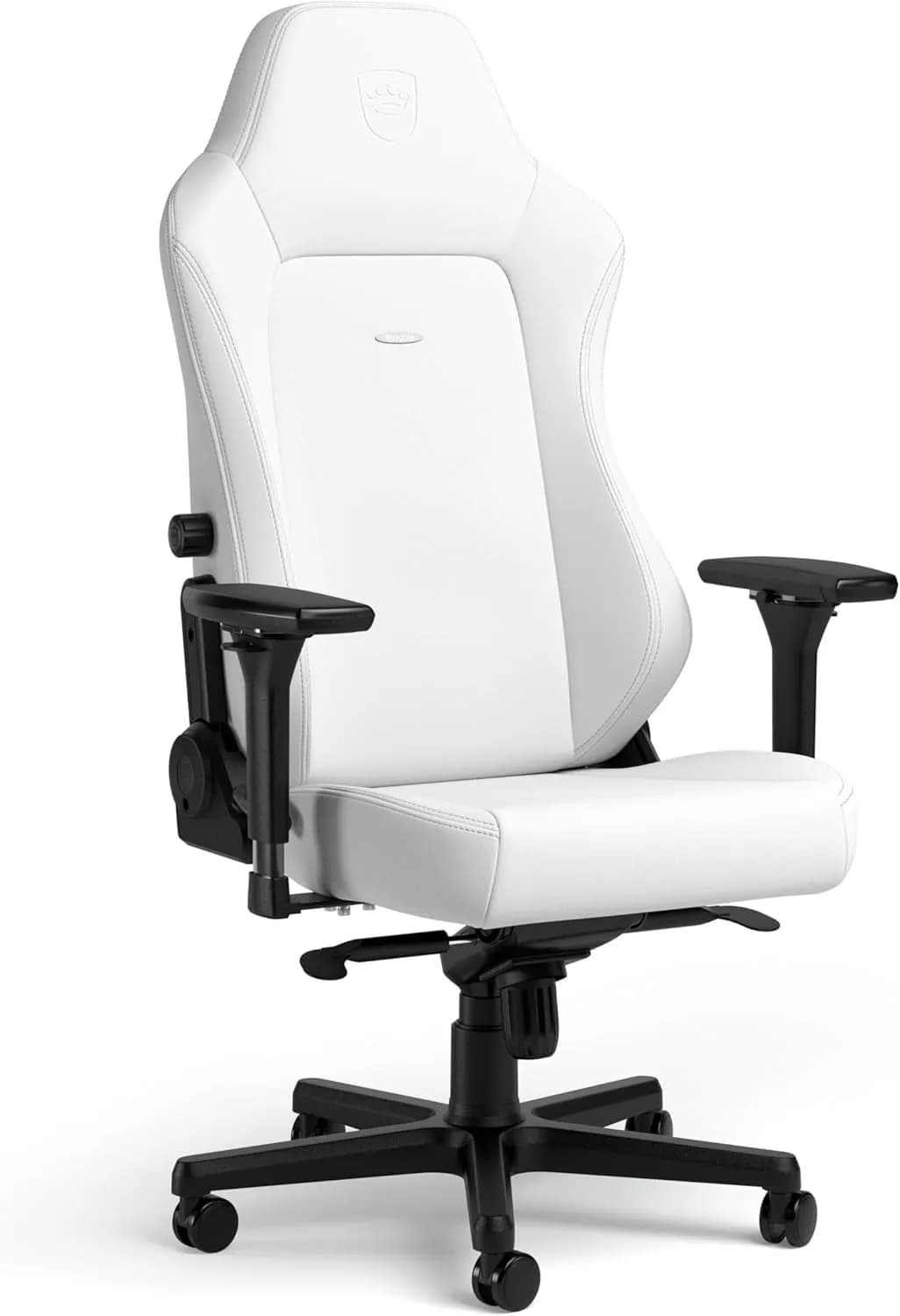 noblechairs Hero Chaise Gaming Blanche - Fauteuil de Bureau Blanc Coussin Inclus - Siege Gamer High-Tech Cuir Synthétique - Chaise Ergonomique - White Edition