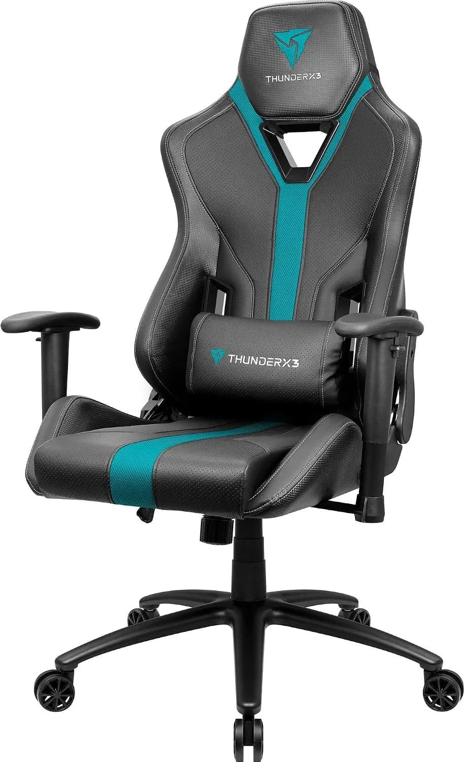 ThunderX · YC3, chaise de jeu, technologie AIR, respirante et réglable, cyan