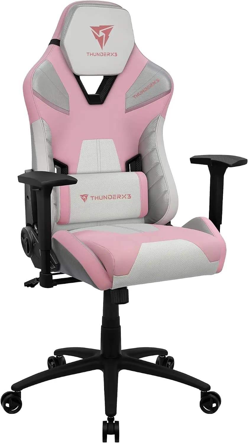 ThunderX3 TC5 Chaise Gamer Ergonomique, Faux Leather, Noir/Blanc, Unique