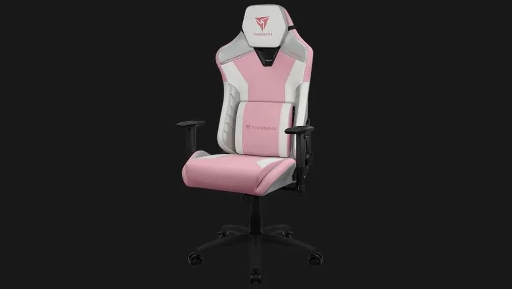 ThunderX3 TC3 Max Fauteuil de Gaming, Faux Leather, Blanc/Rose, Unique